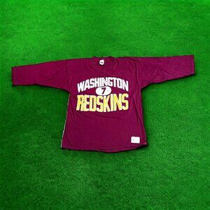 Vintage Logo 7 Washington Redskins Joe Theismann 3/4 Sleeve T Shirt Size L 80s